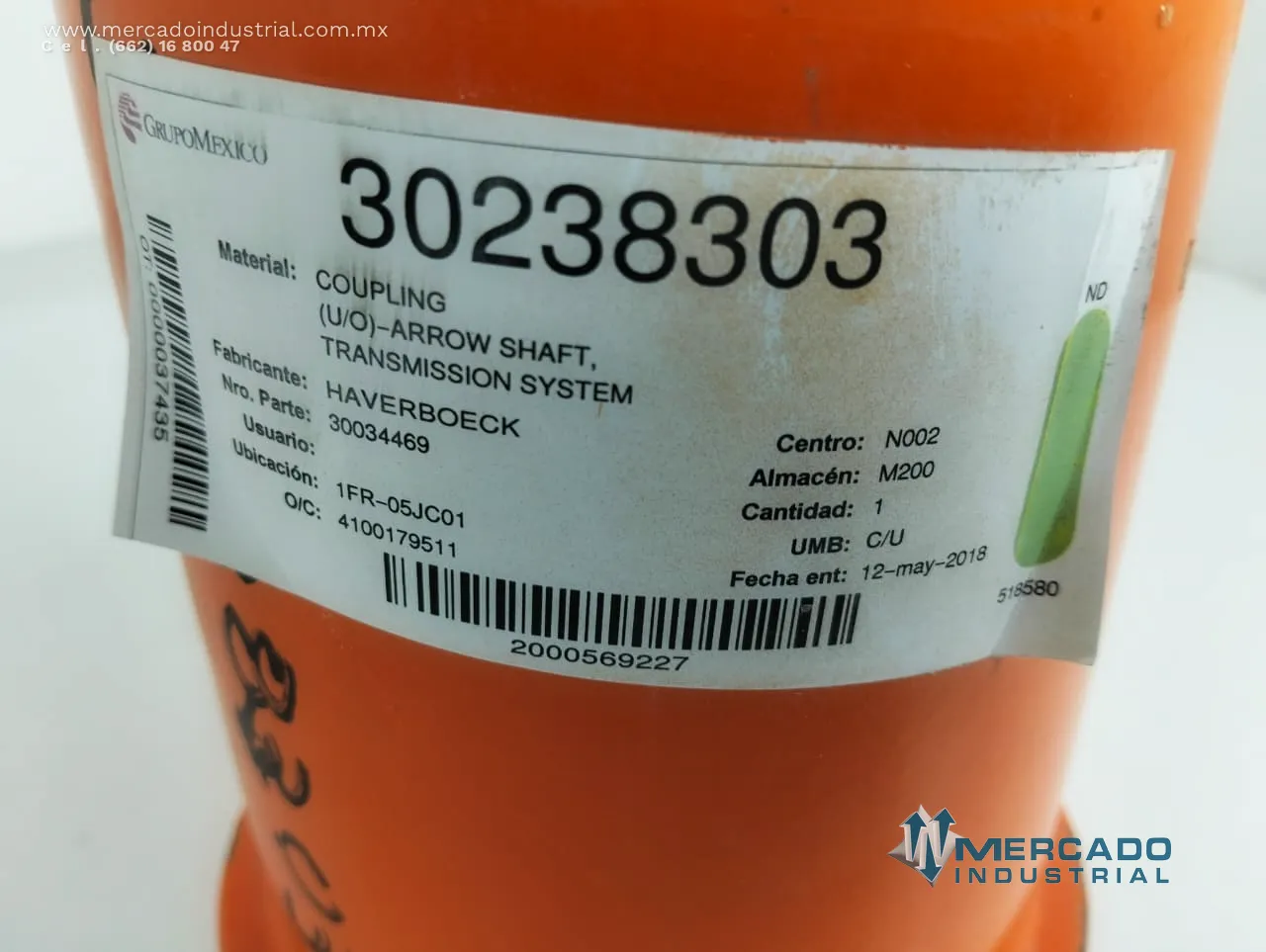 Acoplamiento de flecha 3 1/16'' parte 30034469 marca HAVERBOECK