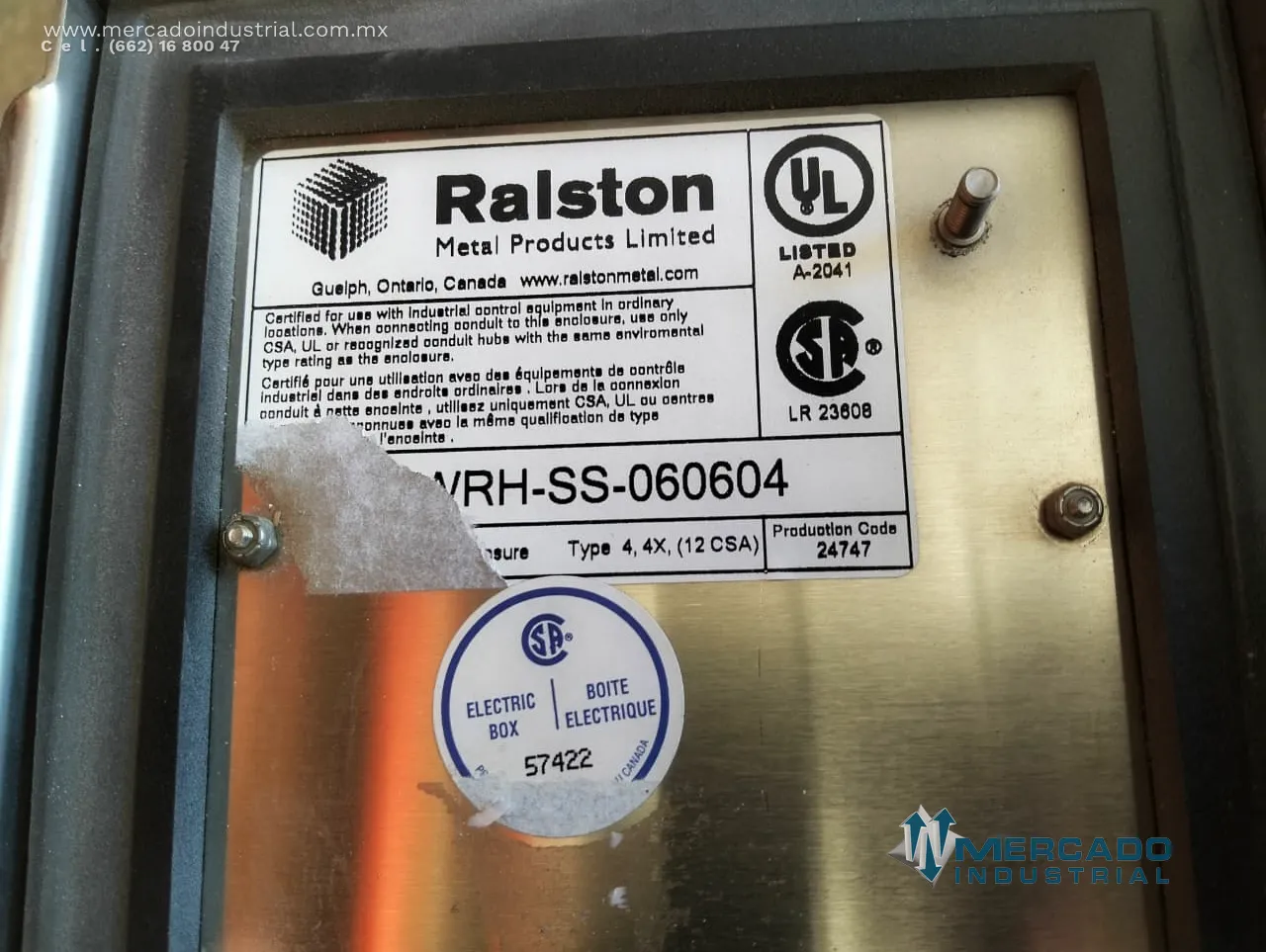 Caja de conexiones nema 4X modelo WRH-SS-060604 marca RALSTON