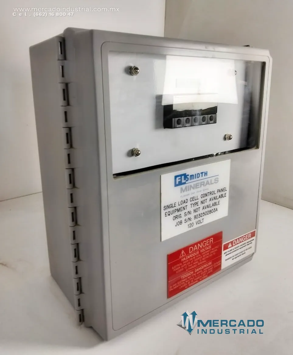 Panel de control industrial para celda de carga 120 V serie 9232502803A marca FLSMIDTH MINERALS