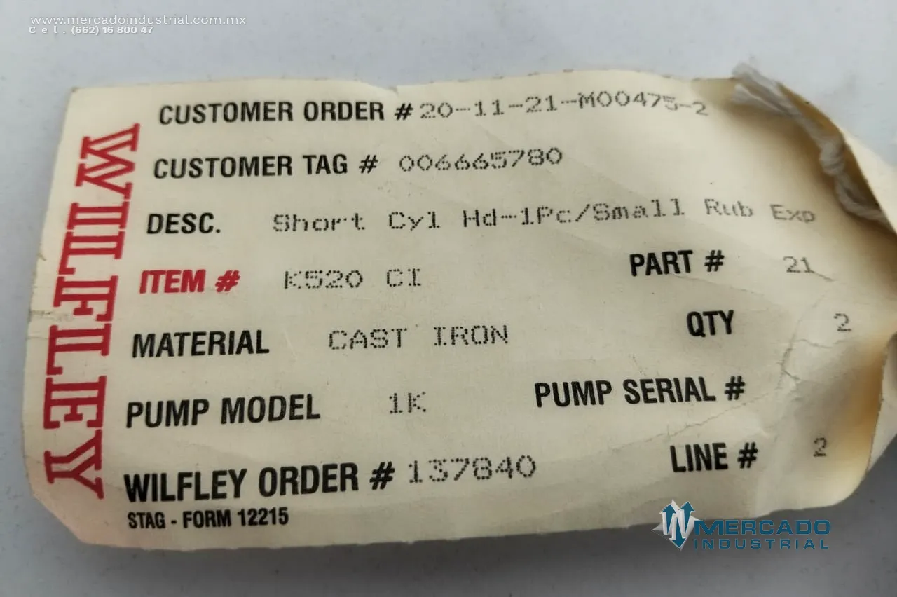 Shart parte K520-CI marca WILFLEY