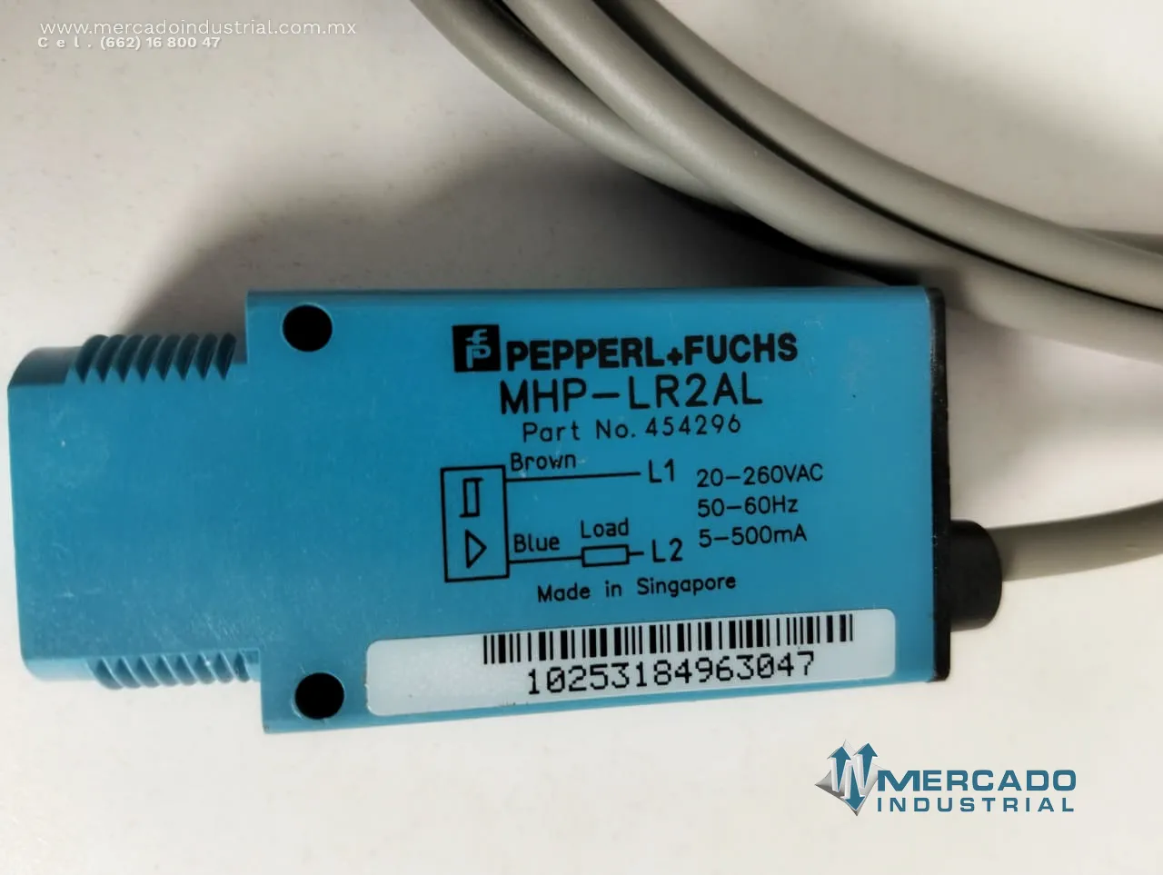 Sensor fotoeléctrico 500 mA 260 V AC modelo MHP-LR2AL marca PEPPERL+FUCHS