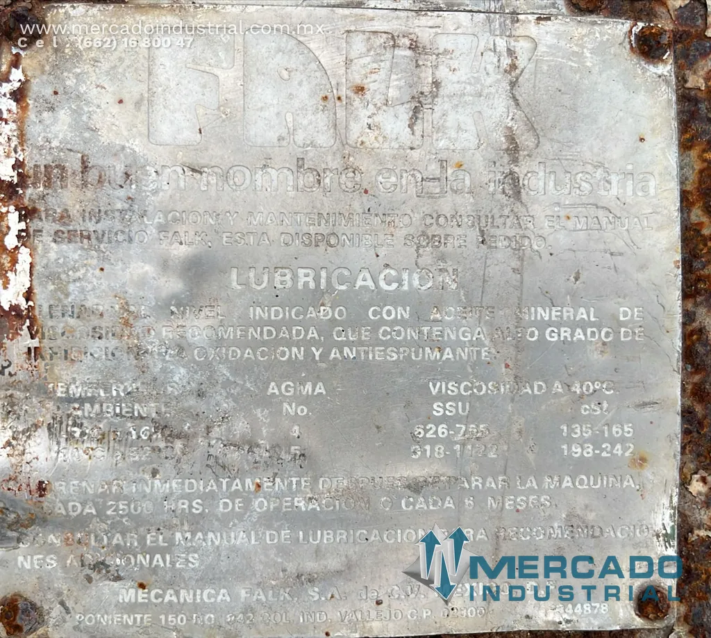 Reductor de velocidad 300 HP 5.562 ratio modelo 2110Y1-L marca FALK